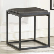 Tekoa Walnut and Dark Gray Contemporary End Table with Plank Top