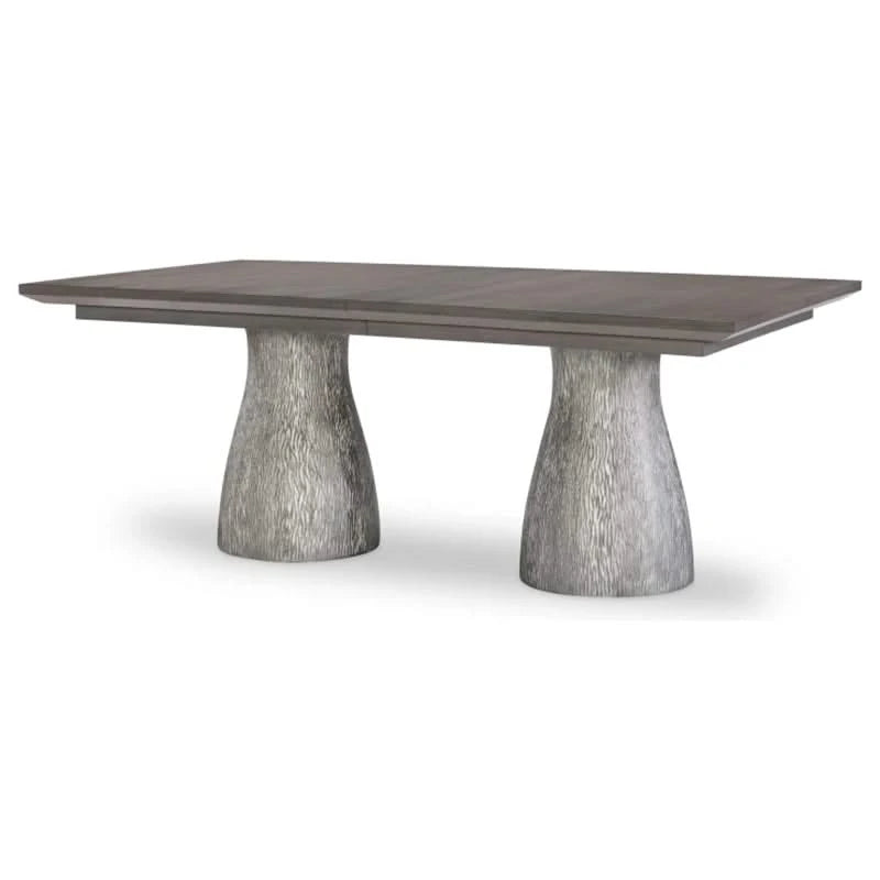 Terra Luna Gray Contemporary 7 Piece Dining Set with 98 Inch Extendable Table and Upholstered Chairs