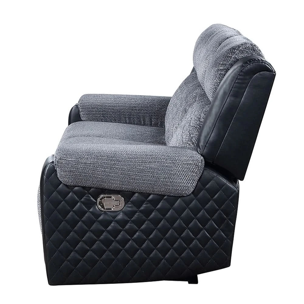 Tyler Dark Grey Power Reclining Loveseat with LED Lighting and Storage Console