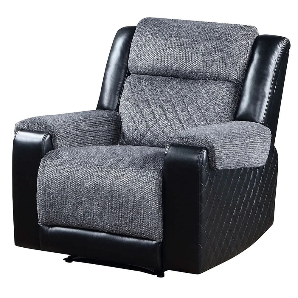 Tyler Dark Grey Recliner with LED Lighting and Plush Cushions