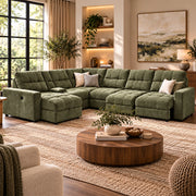 Yumi Green 7-Piece Slider Sectional