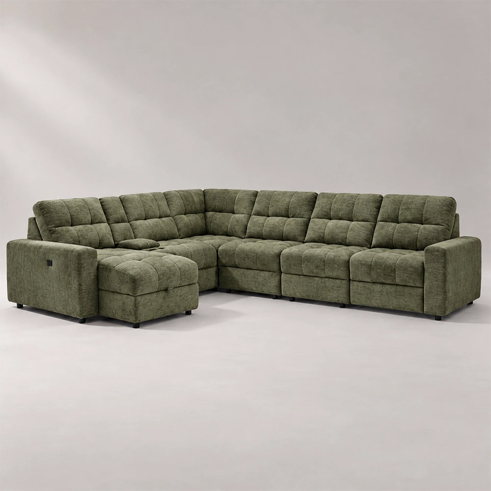 Yumi Green 7-Piece Slider Sectional