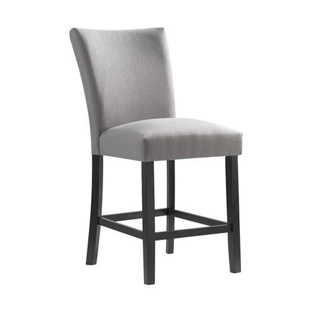 Valerie White 7-Piece Counter Height Dining Set with Grey Upholstered Chairs