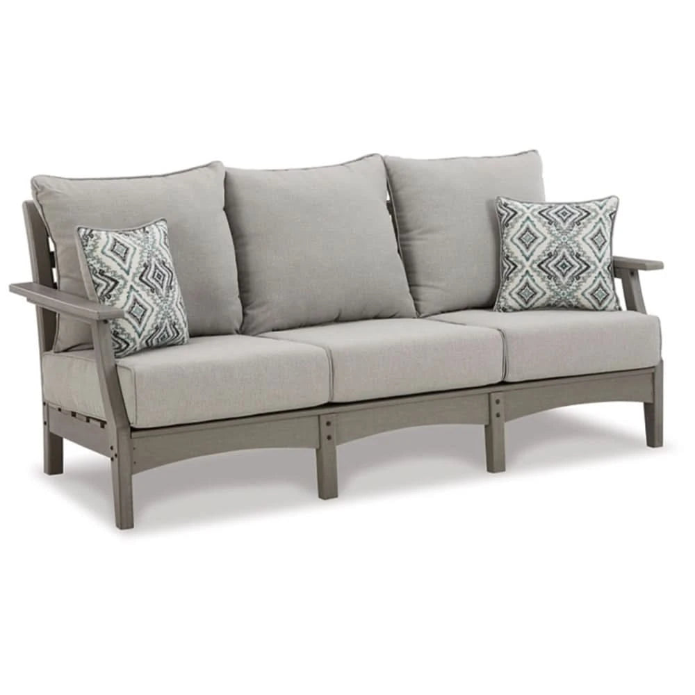 Visola Gray Outdoor Living Room Sofa and Loveseat Set with Nuvella Fabric