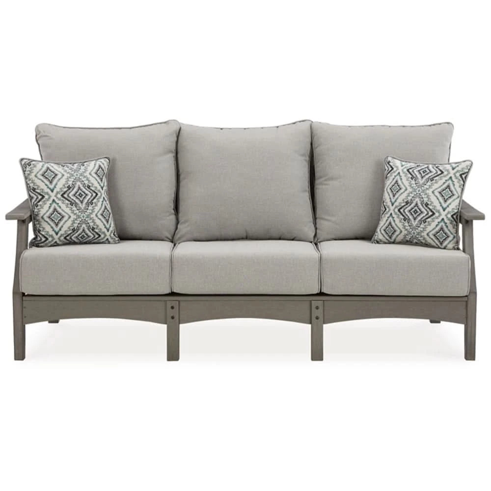Visola Gray Outdoor Living Room Sofa and Loveseat Set with Nuvella Fabric