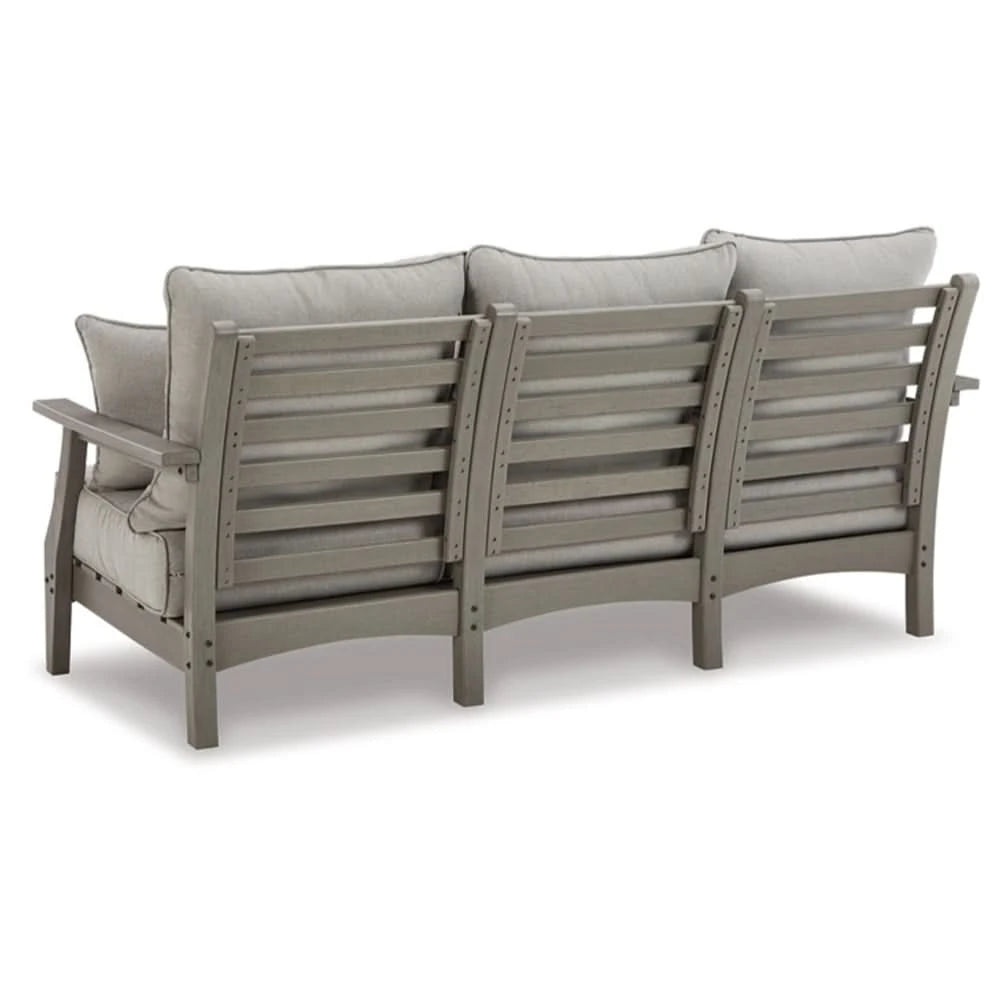 Visola Gray Outdoor Living Room Sofa and Loveseat Set with Nuvella Fabric