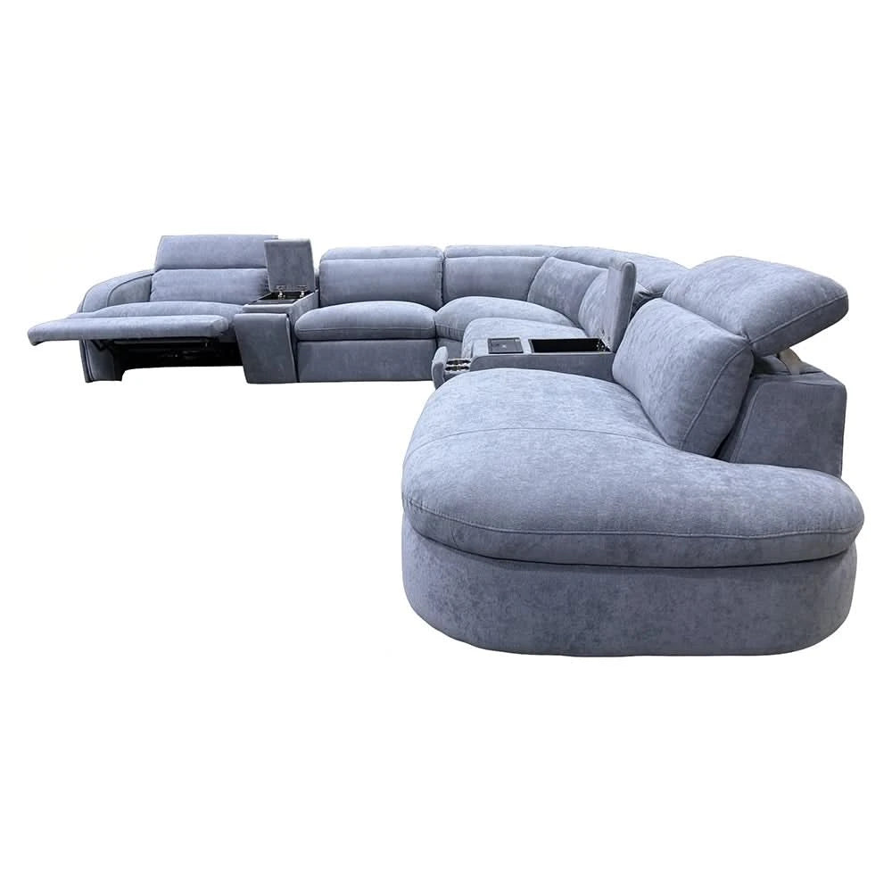 Willow Slate 7PC Power Headrest Sectional with Modular Design & Ultimate Comfort