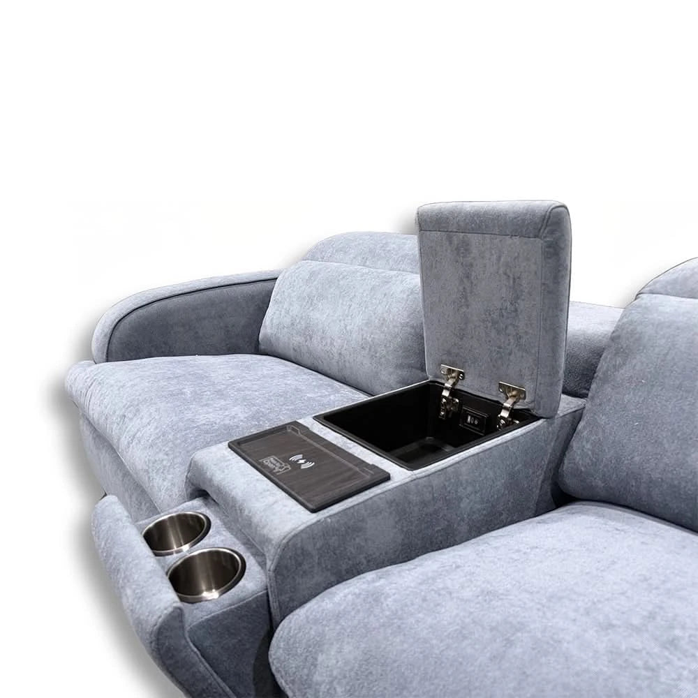 Willow Slate 7PC Power Headrest Sectional with Modular Design & Ultimate Comfort