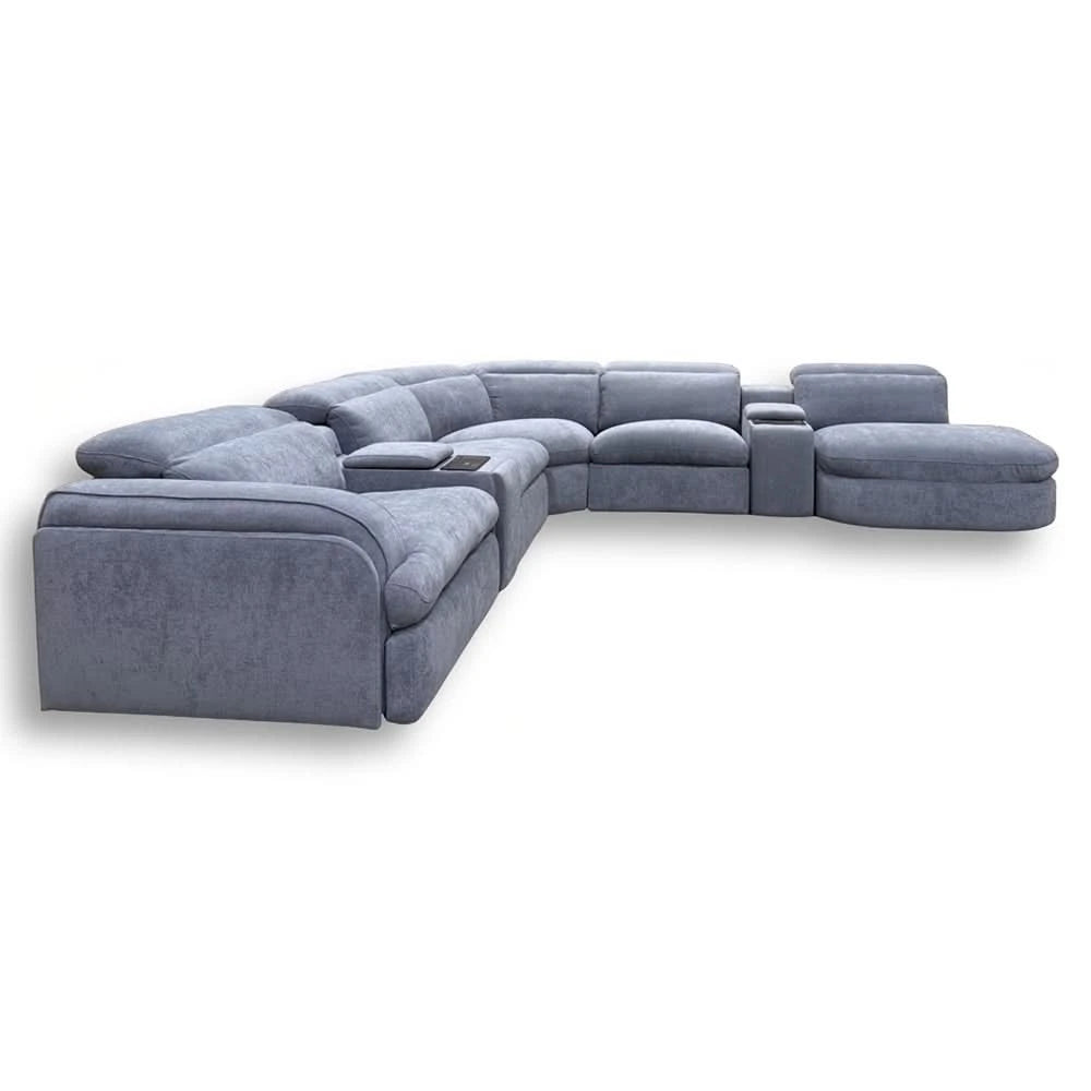 Willow Slate 7PC Power Headrest Sectional with Modular Design & Ultimate Comfort