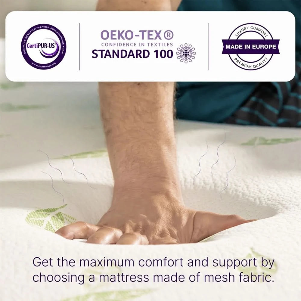 ZZZOOM Green Tea Memory Foam Mattress Medium Feel with Cooling Comfort & Pressure Relief
